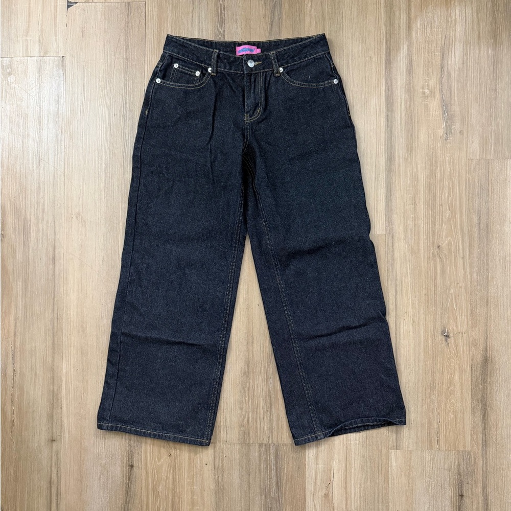 Edikted Dark Denim Wide-Leg Jeans